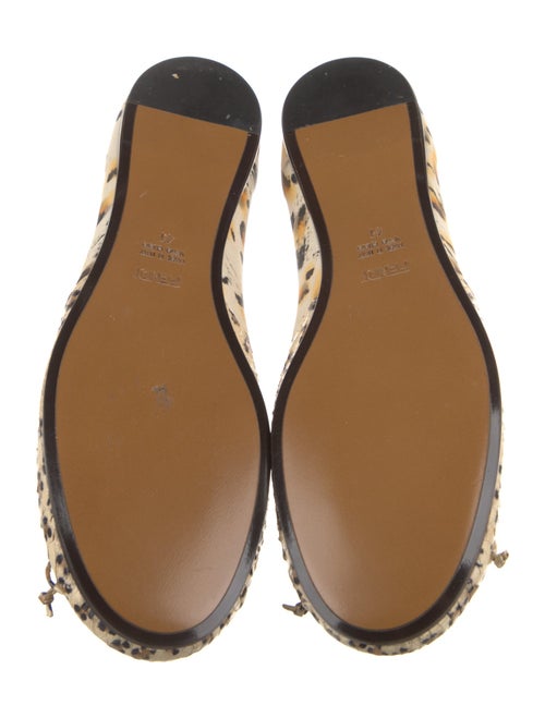 Fendi Leather Animal Print D'Orsay Flats