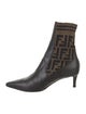 Fendi Zucca FF Logo Leather Sock Boots