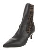 Fendi Zucca FF Logo Leather Sock Boots