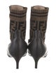 Fendi Zucca FF Logo Leather Sock Boots