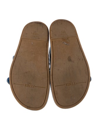 Fendi Zucca FF Logo Denim Slides