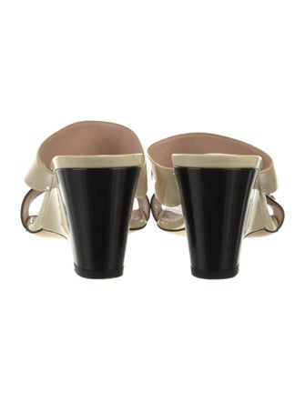 Fendi Patent Leather Colorblock Pattern Slides