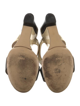 Fendi Patent Leather Colorblock Pattern Slides