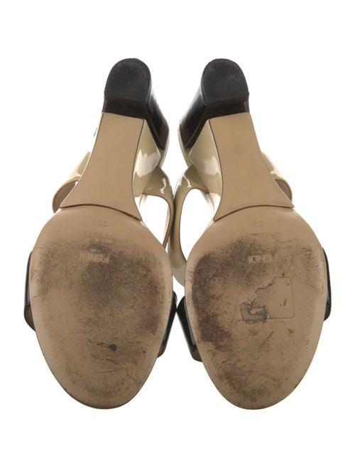 Fendi Patent Leather Colorblock Pattern Slides