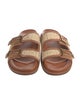 Fendi Zucca FF Logo Raffia Slides