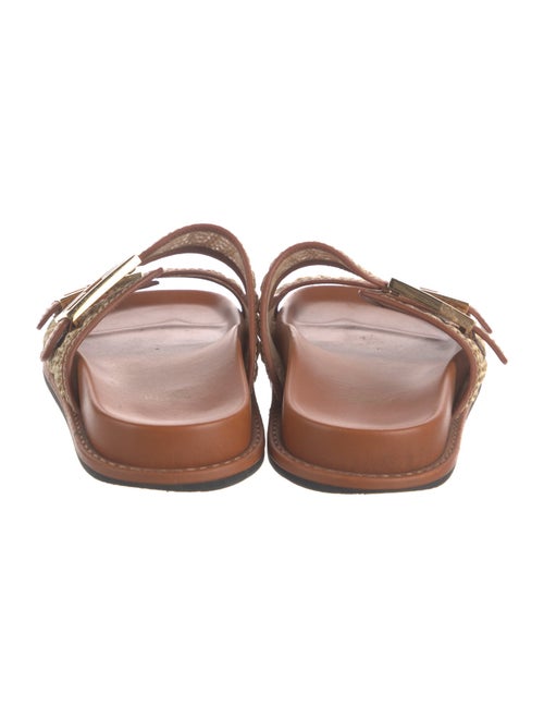 Fendi Zucca FF Logo Raffia Slides