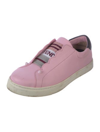 Fendi Monsters Motif Leather Sneakers