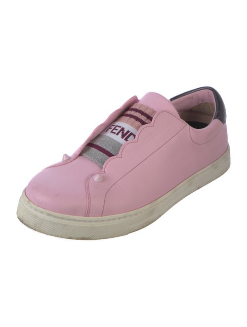 Fendi Monsters Motif Leather Sneakers