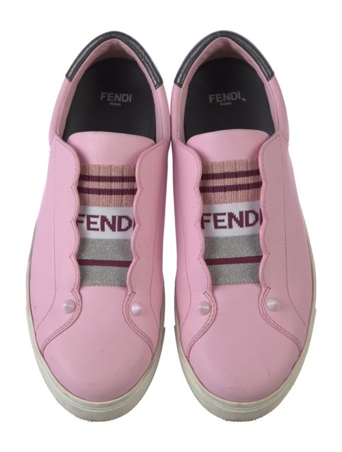 Fendi Monsters Motif Leather Sneakers