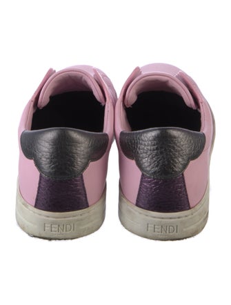 Fendi Monsters Motif Leather Sneakers