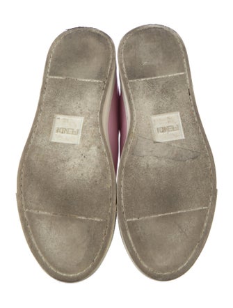 Fendi Monsters Motif Leather Sneakers