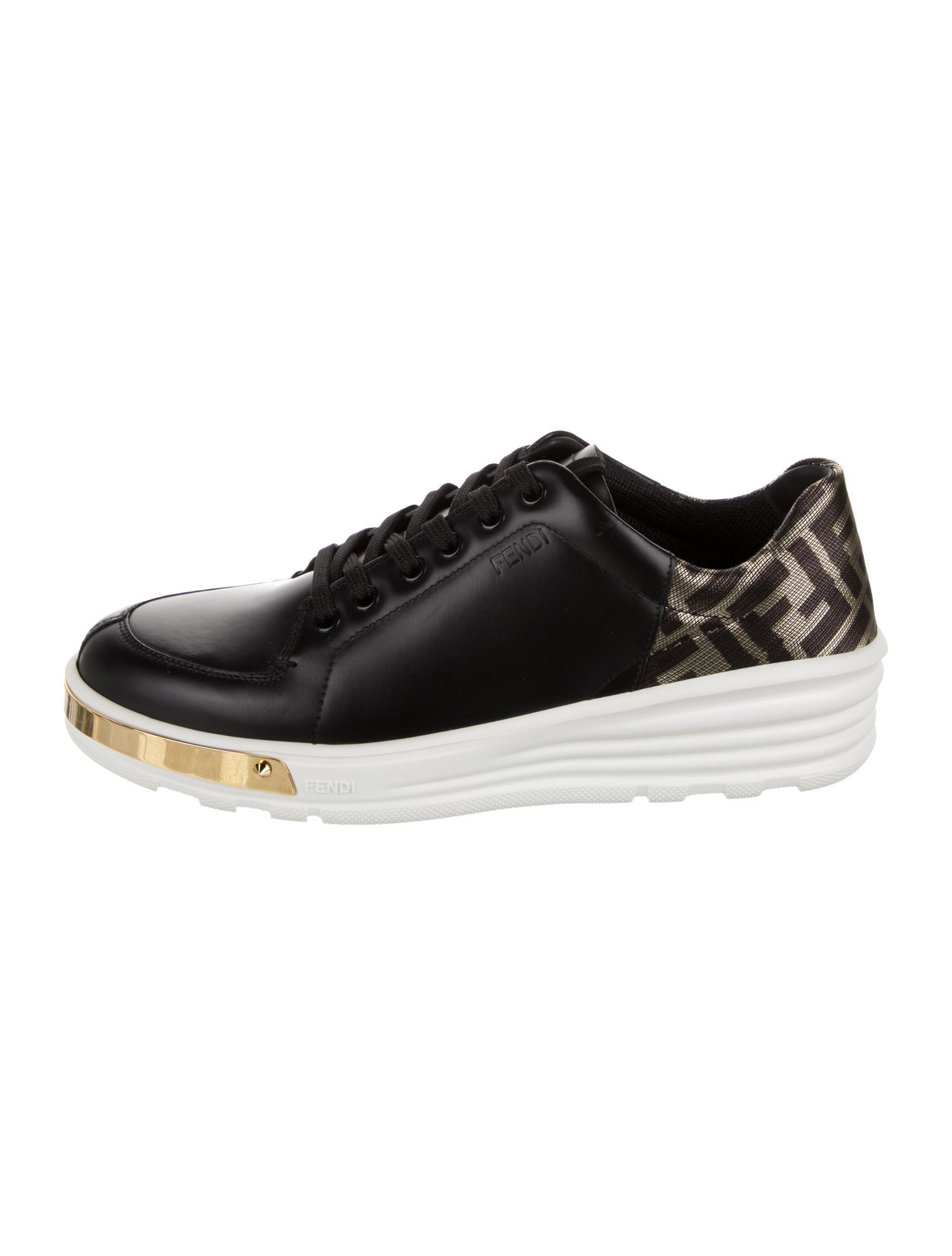 Fendi Zucca FF Logo Leather Sneakers