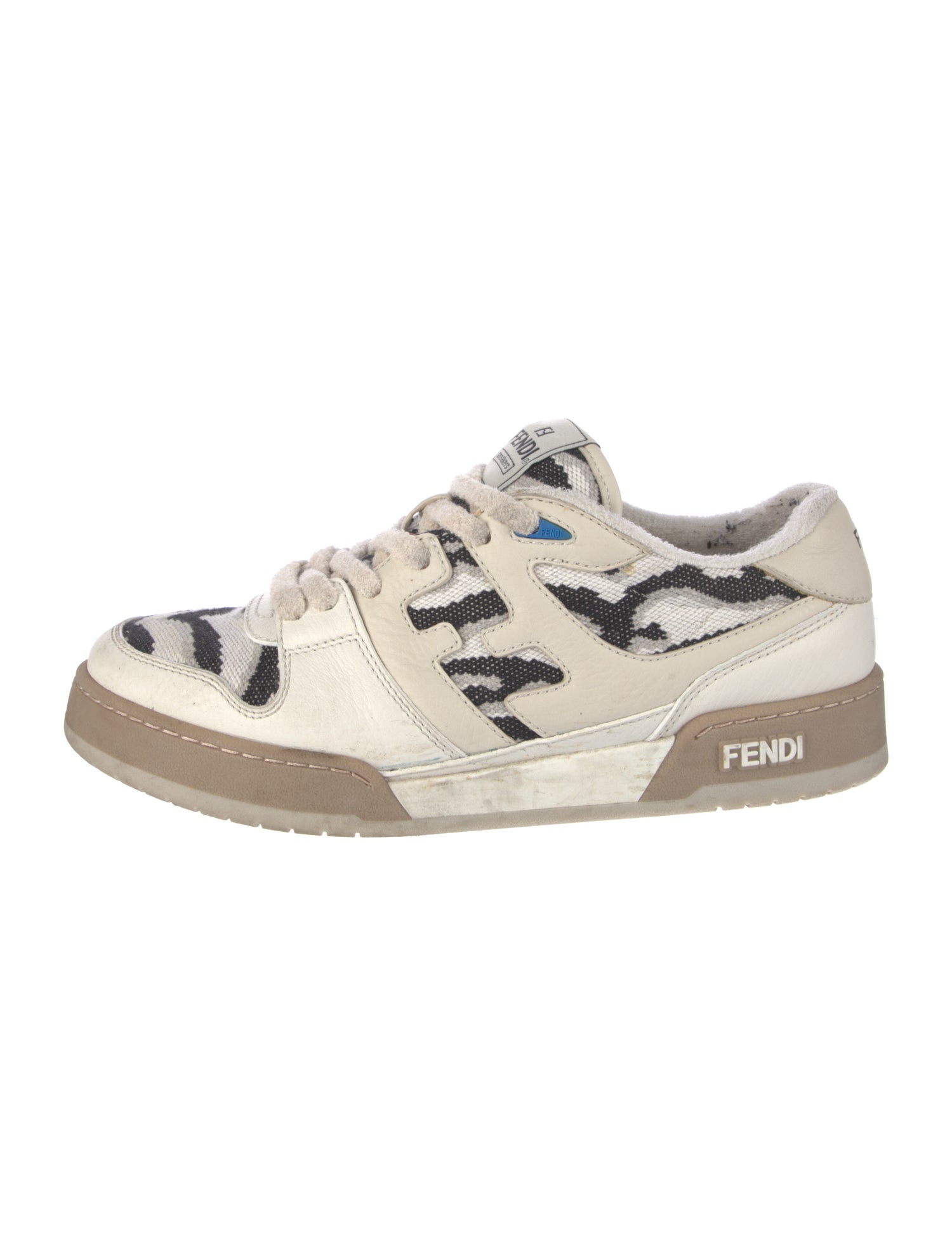 Fendi Leather Printed Sneakers
