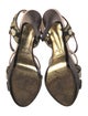 Fendi Leather Printed T-Strap Sandals