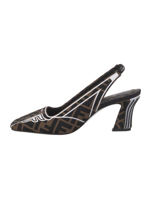 Fendi Zucca FF Logo Printed Slingback Pumps