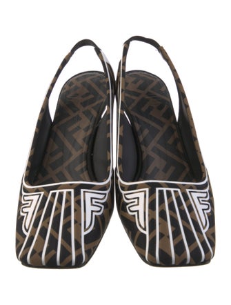 Fendi Zucca FF Logo Printed Slingback Pumps