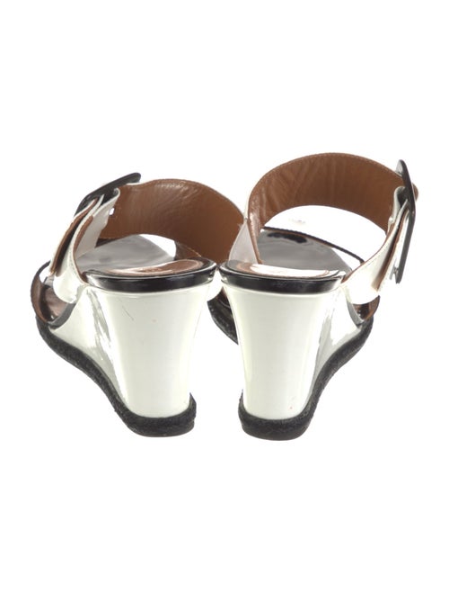 Fendi Patent Leather Colorblock Pattern Mules