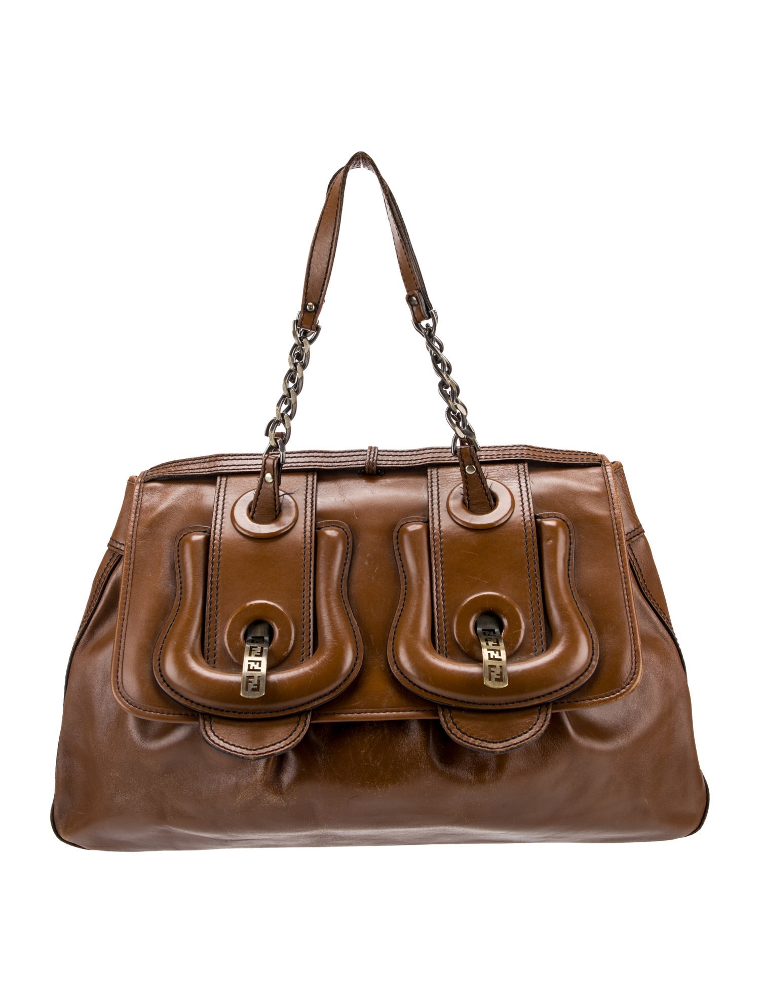 Fendi Leather Top Handle Bag Large