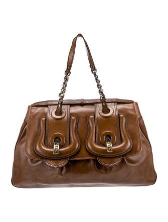 Fendi Leather Top Handle Bag Large