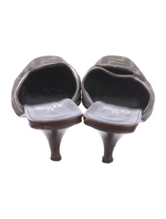 Fendi Zucca FF Logo Canvas Mules