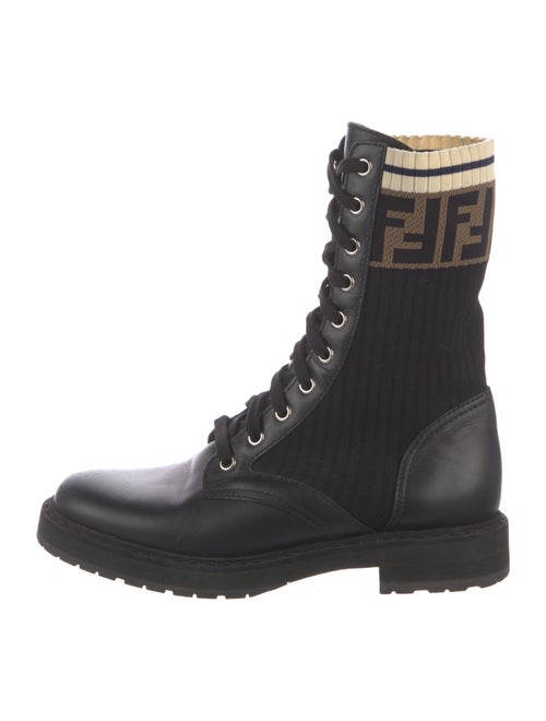 Fendi Zucca FF Logo Graphic Print Combat Boots