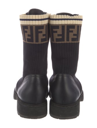 Fendi Zucca FF Logo Graphic Print Combat Boots