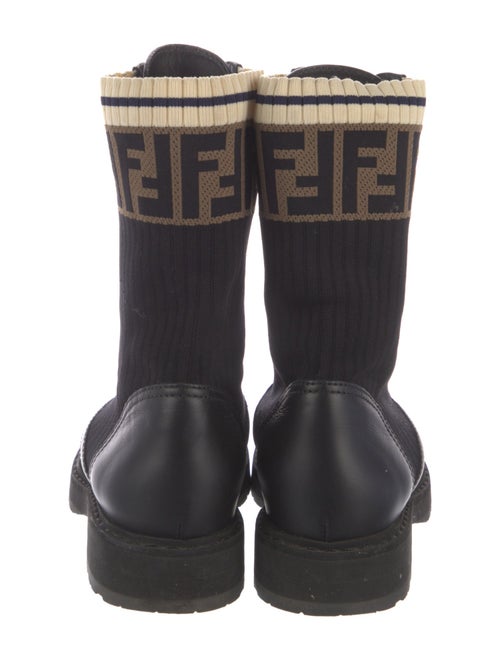 Fendi Zucca FF Logo Graphic Print Combat Boots