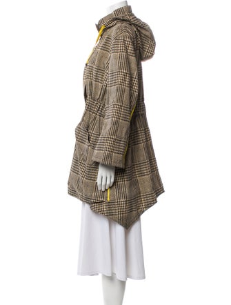 Fendi Houndstooth Print Faux Fur Coat