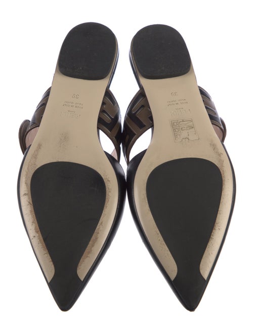 Fendi Zucca FF Logo Leather Mules