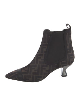 Fendi Zucca FF Logo Printed Chelsea Boots