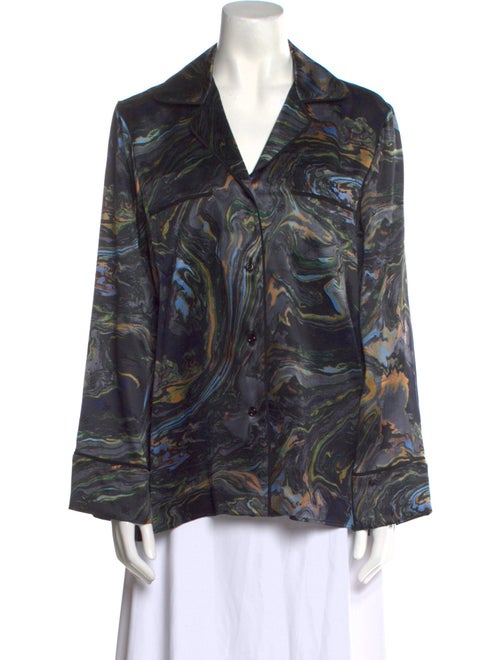 Fendi Silk Printed Button-Up Top