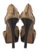 Fendi Leather Colorblock Pattern Slingback Pumps