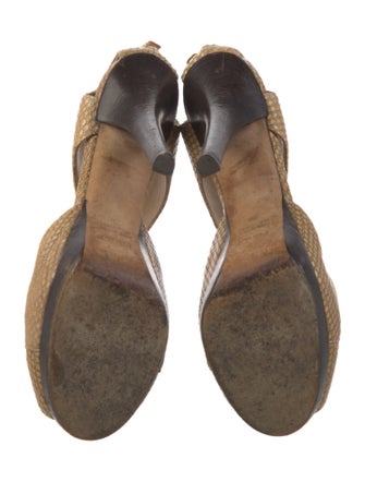 Fendi Leather Colorblock Pattern Slingback Pumps