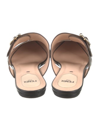 Fendi Zucca FF Logo Leather Mules
