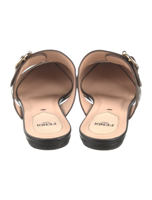 Fendi Zucca FF Logo Leather Mules