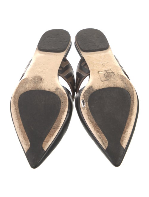 Fendi Zucca FF Logo Leather Mules