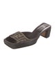 Fendi Zucca FF Logo Leather Slides