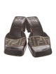 Fendi Zucca FF Logo Leather Slides