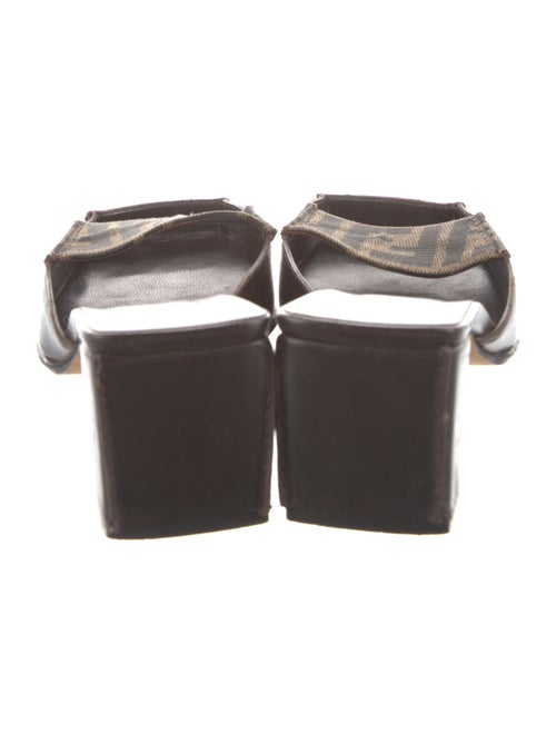 Fendi Zucca FF Logo Leather Slides