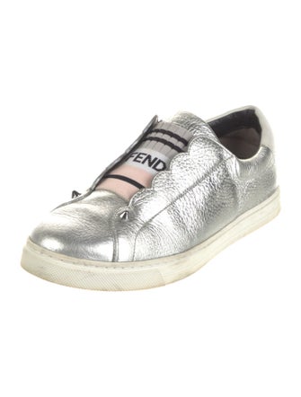 Fendi Monsters Motif Leather Sneakers