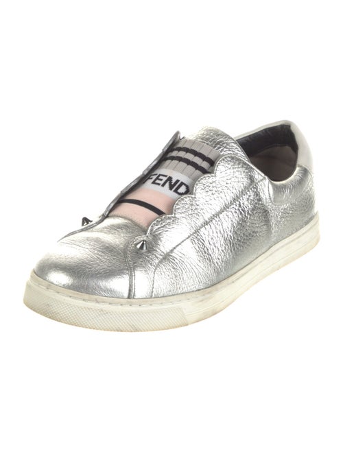 Fendi Monsters Motif Leather Sneakers