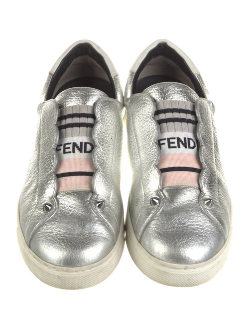 Fendi Monsters Motif Leather Sneakers