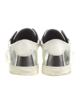 Fendi Monsters Motif Leather Sneakers