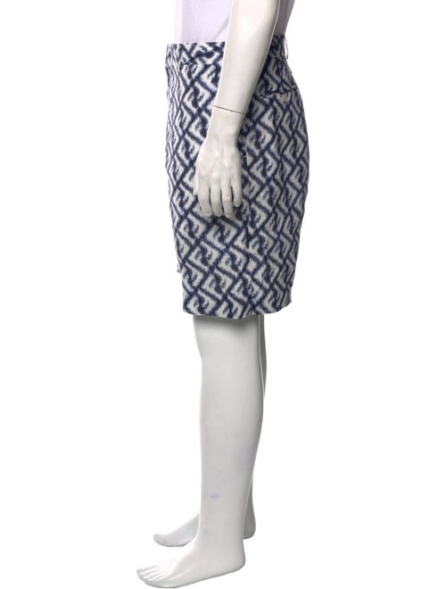 Fendi Zucca FF Logo Flat Front Shorts