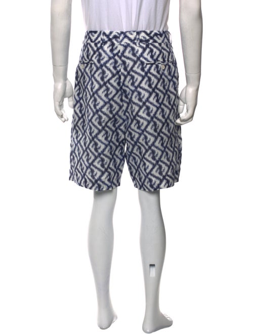 Fendi Zucca FF Logo Flat Front Shorts