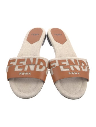 Fendi Canvas Printed Slides