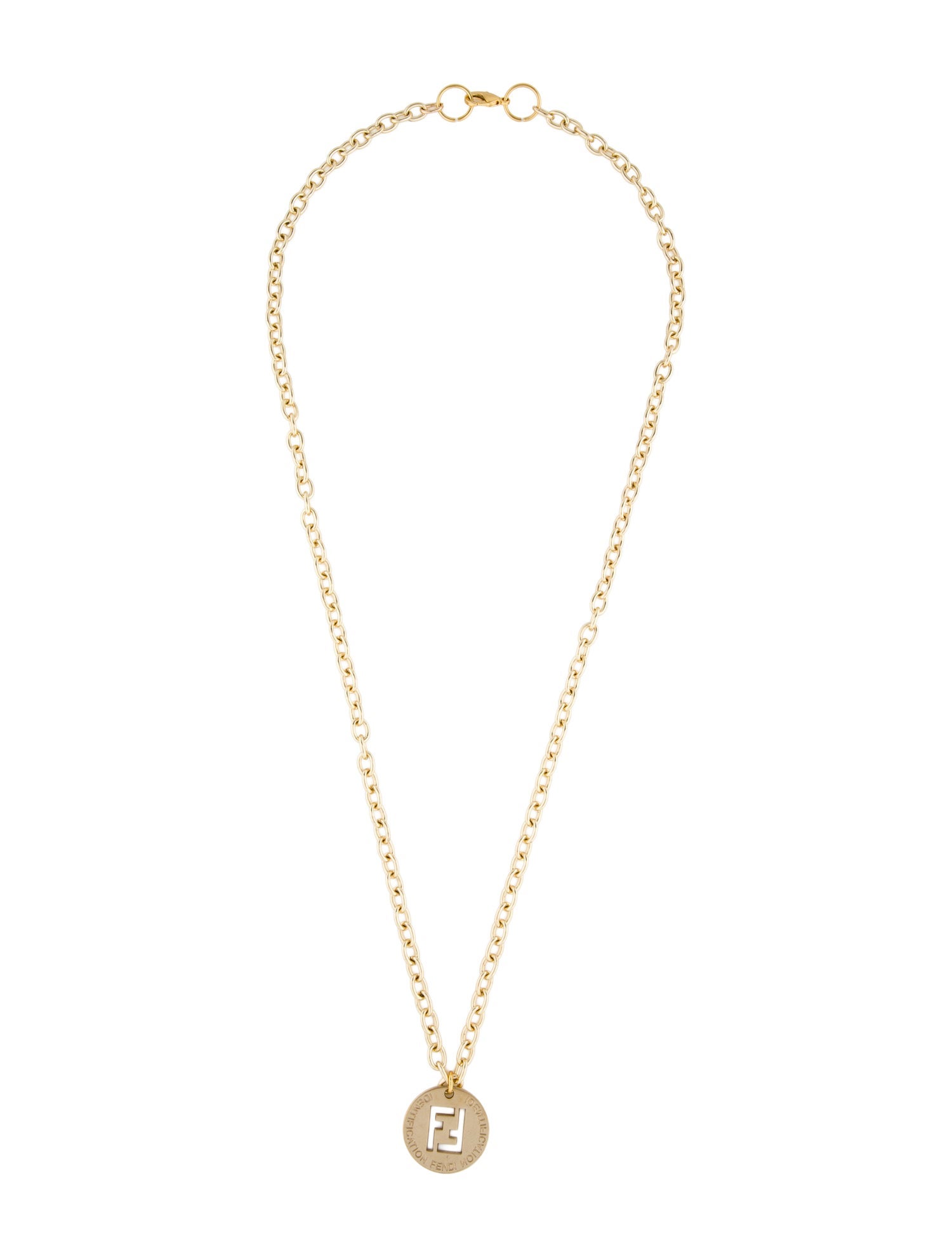 Fendi Double F Identification Pendant Necklace