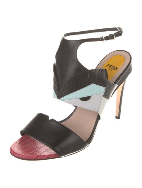 Fendi Monsters Motif Leather Sandals
