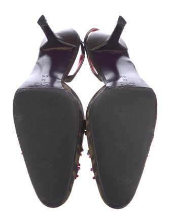 Fendi Zucca FF Logo Canvas Slingback Pumps