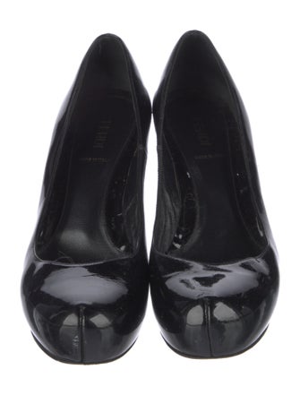 Fendi Zucca FF Logo Patent Leather Pumps